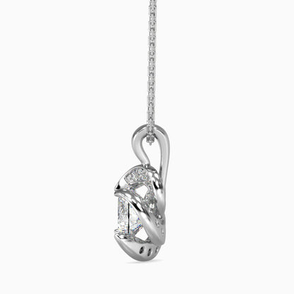 Piec Solitaire Diamond Pendant White Gold