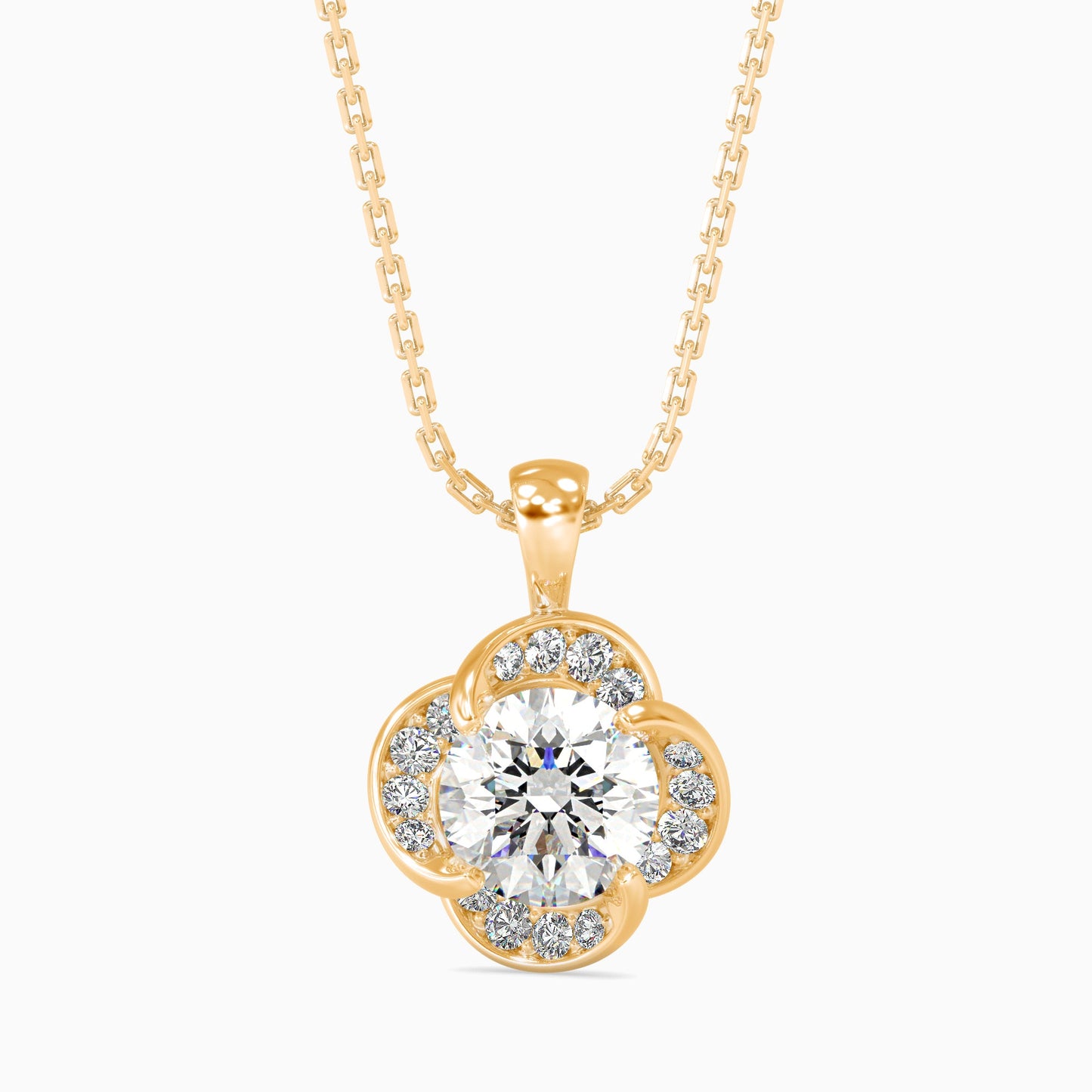 Piec Solitaire Diamond Pendant Yellow Gold