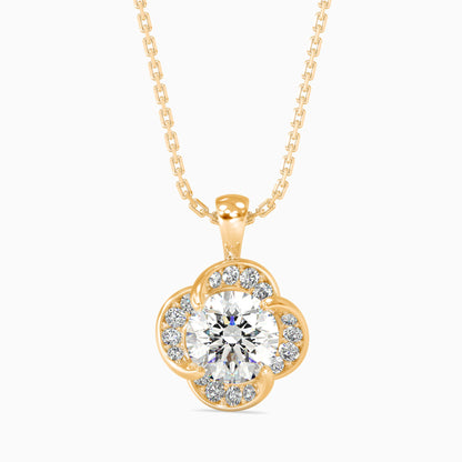 Piec Solitaire Diamond Pendant Yellow Gold