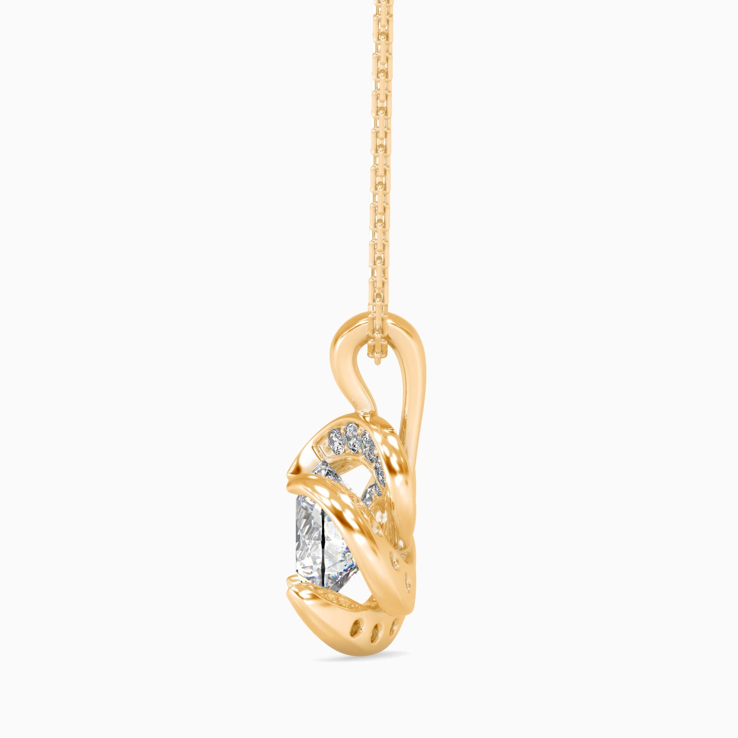 Piec Solitaire Diamond Pendant Yellow Gold