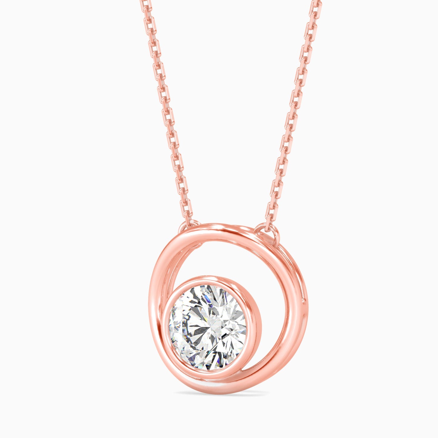 Bestia Diamond Solitaire Pendant Rose Gold