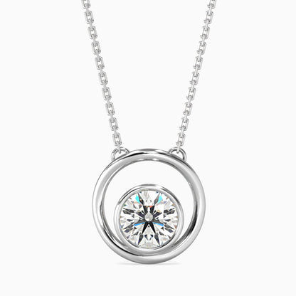 Bestia Diamond Solitaire Pendant White Gold