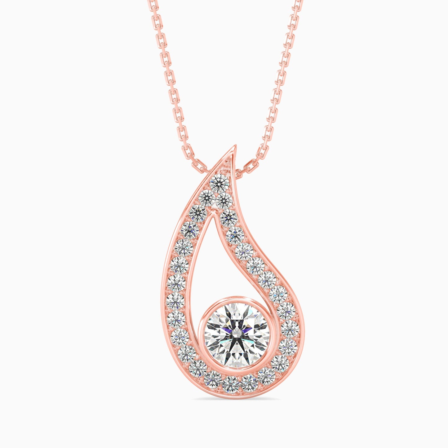 Trybik Diamond Solitaire Pendant Rose Gold