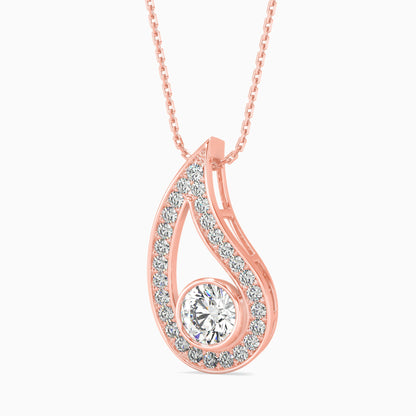 Trybik Diamond Solitaire Pendant Rose Gold