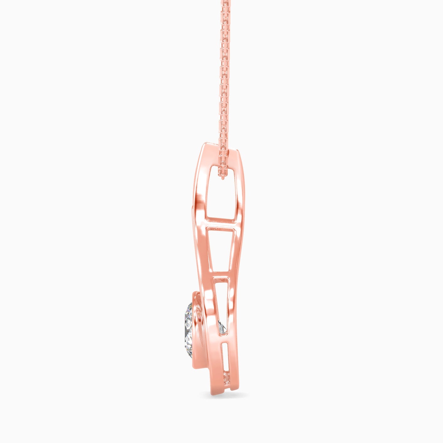 Trybik Diamond Solitaire Pendant Rose Gold