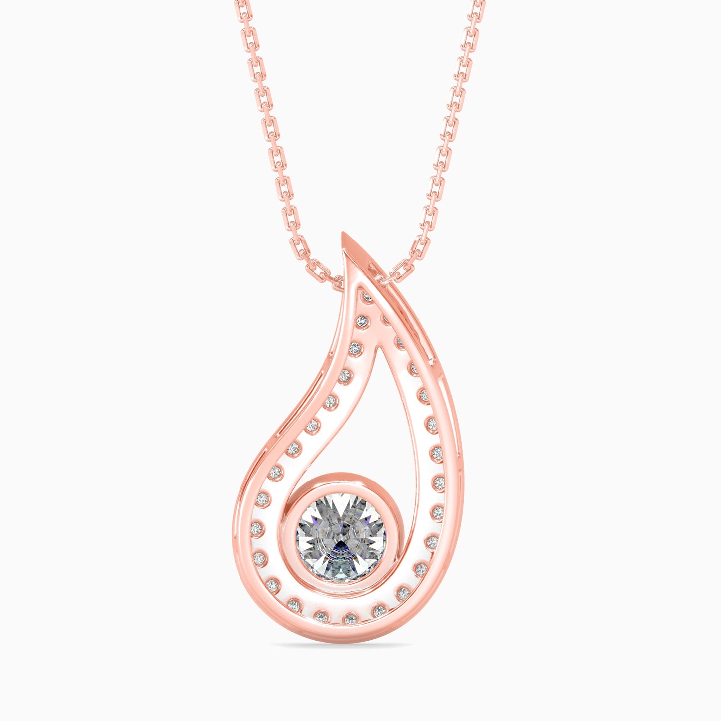 Trybik Diamond Solitaire Pendant Rose Gold