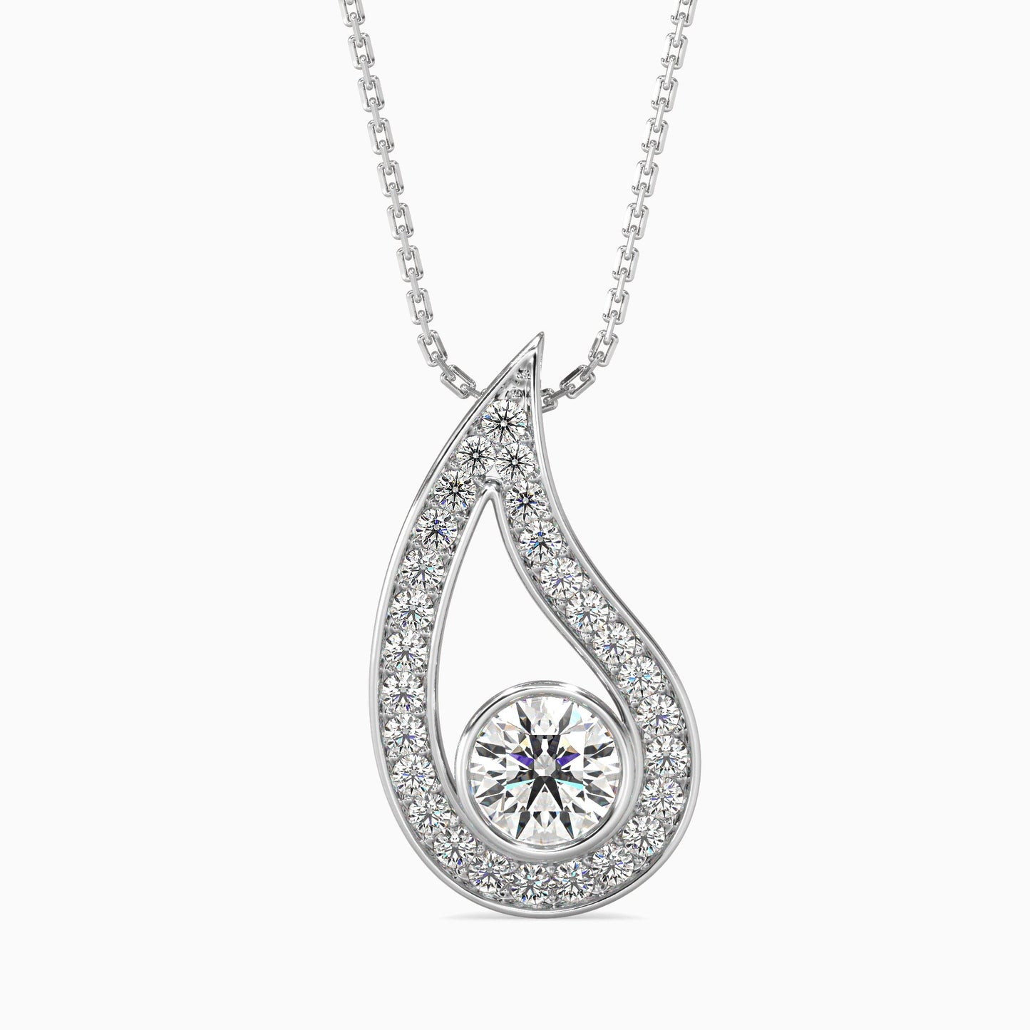 Trybik Diamond Solitaire Pendant Platinum