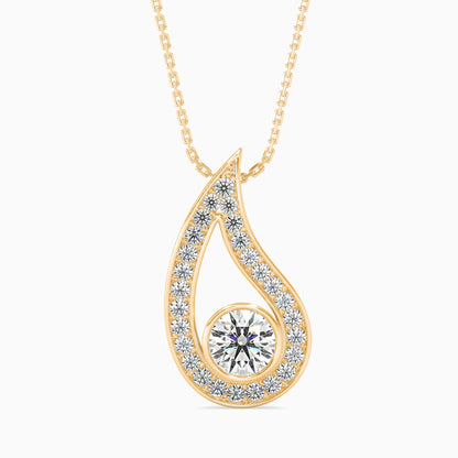 Trybik Diamond Solitaire Pendant Yellow Gold