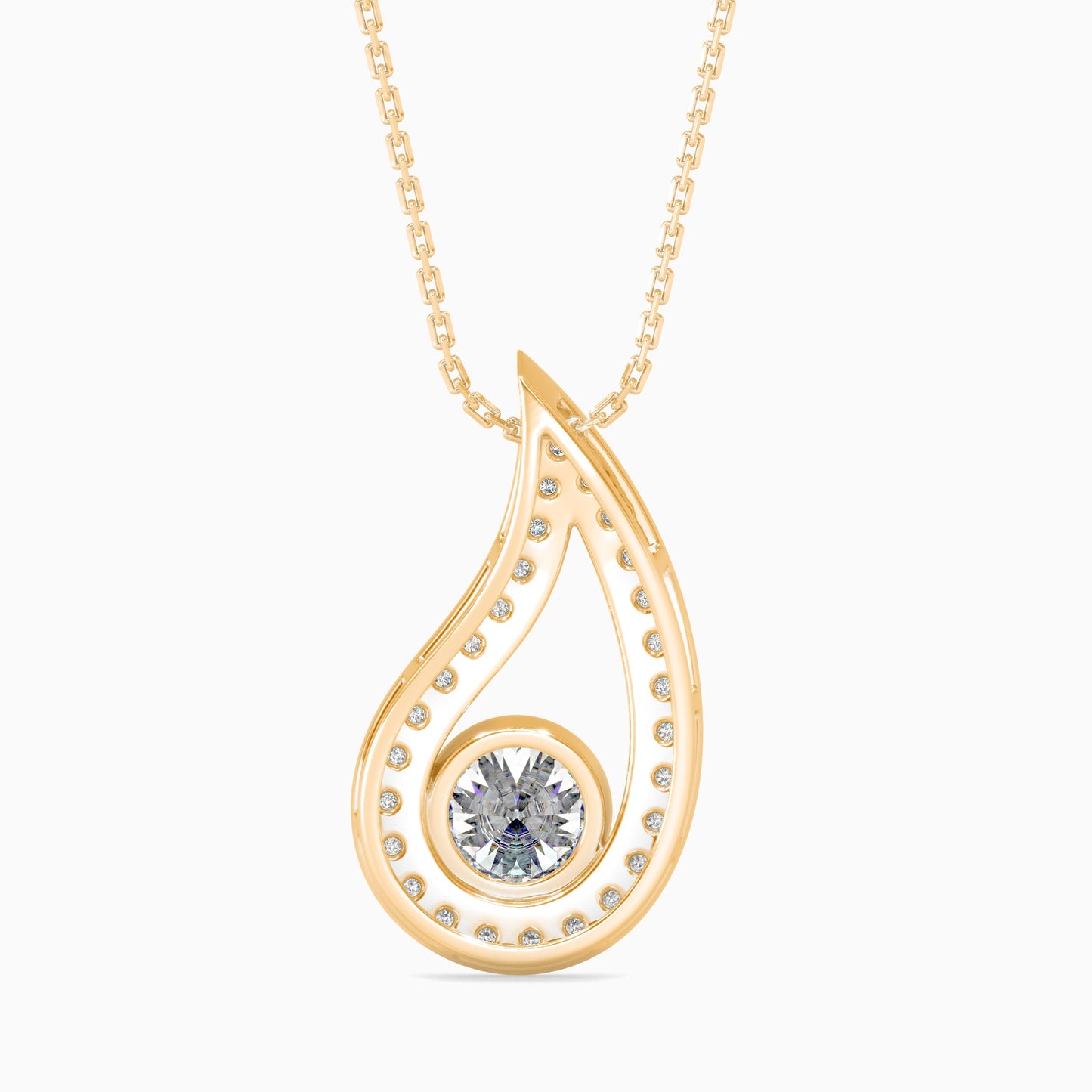 Trybik Diamond Solitaire Pendant Yellow Gold