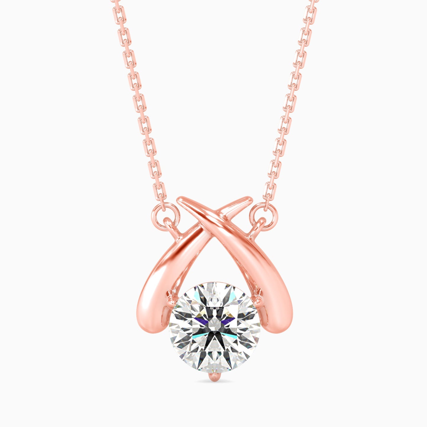 Aquata Solitaire Diamond Pendant Rose Gold