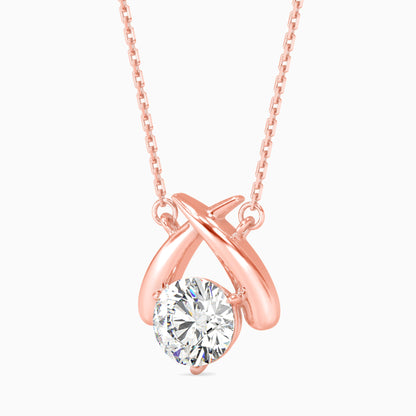 Aquata Solitaire Diamond Pendant Rose Gold