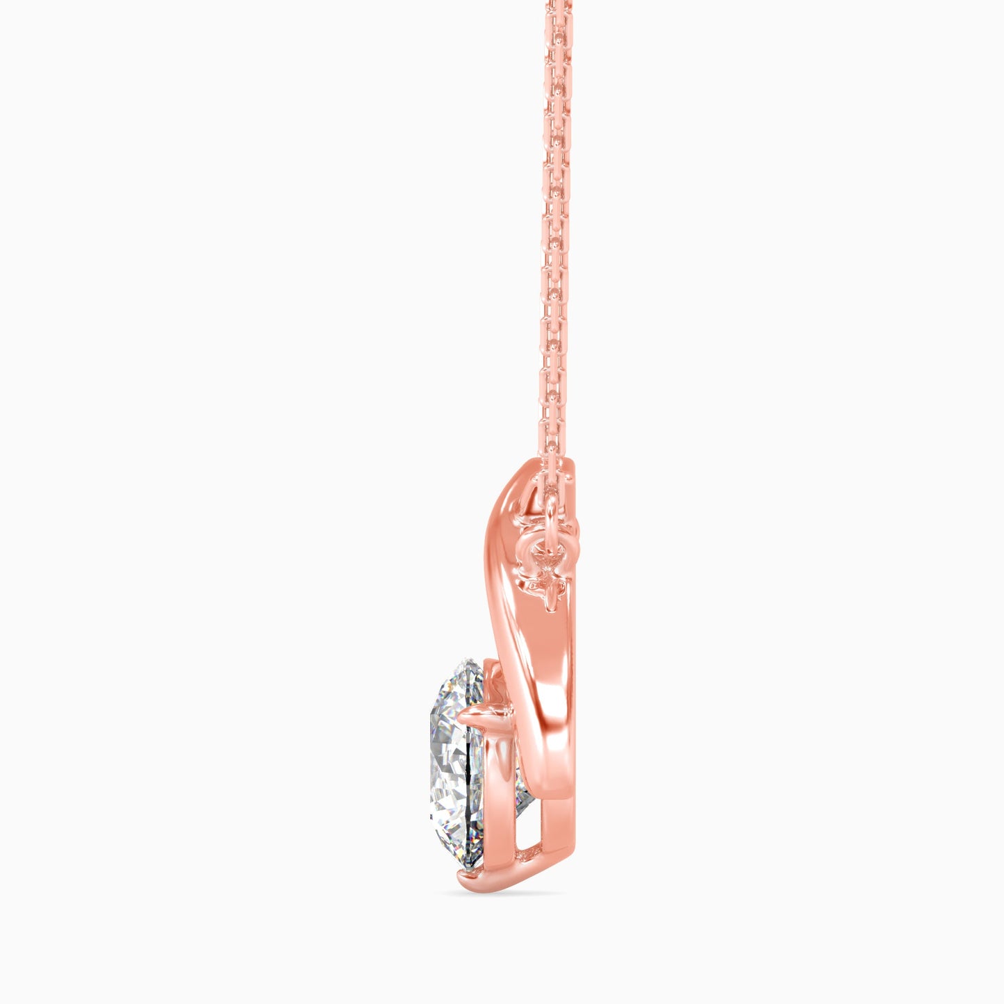 Aquata Solitaire Diamond Pendant Rose Gold