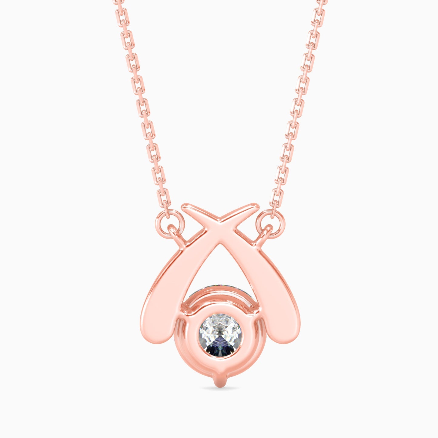 Aquata Solitaire Diamond Pendant Rose Gold