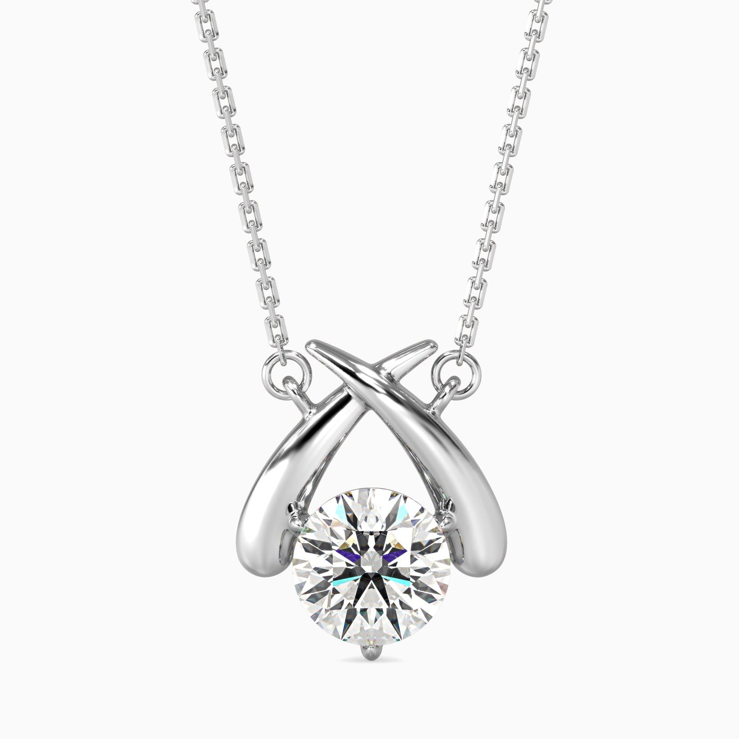 Aquata Solitaire Diamond Pendant Platinum