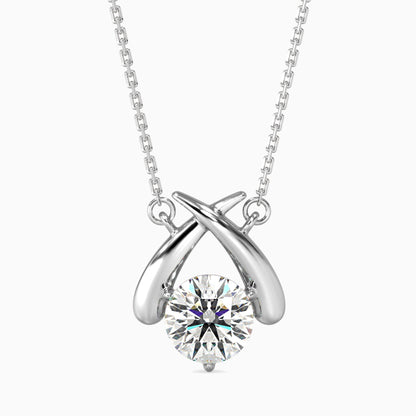 Aquata Solitaire Diamond Pendant Platinum