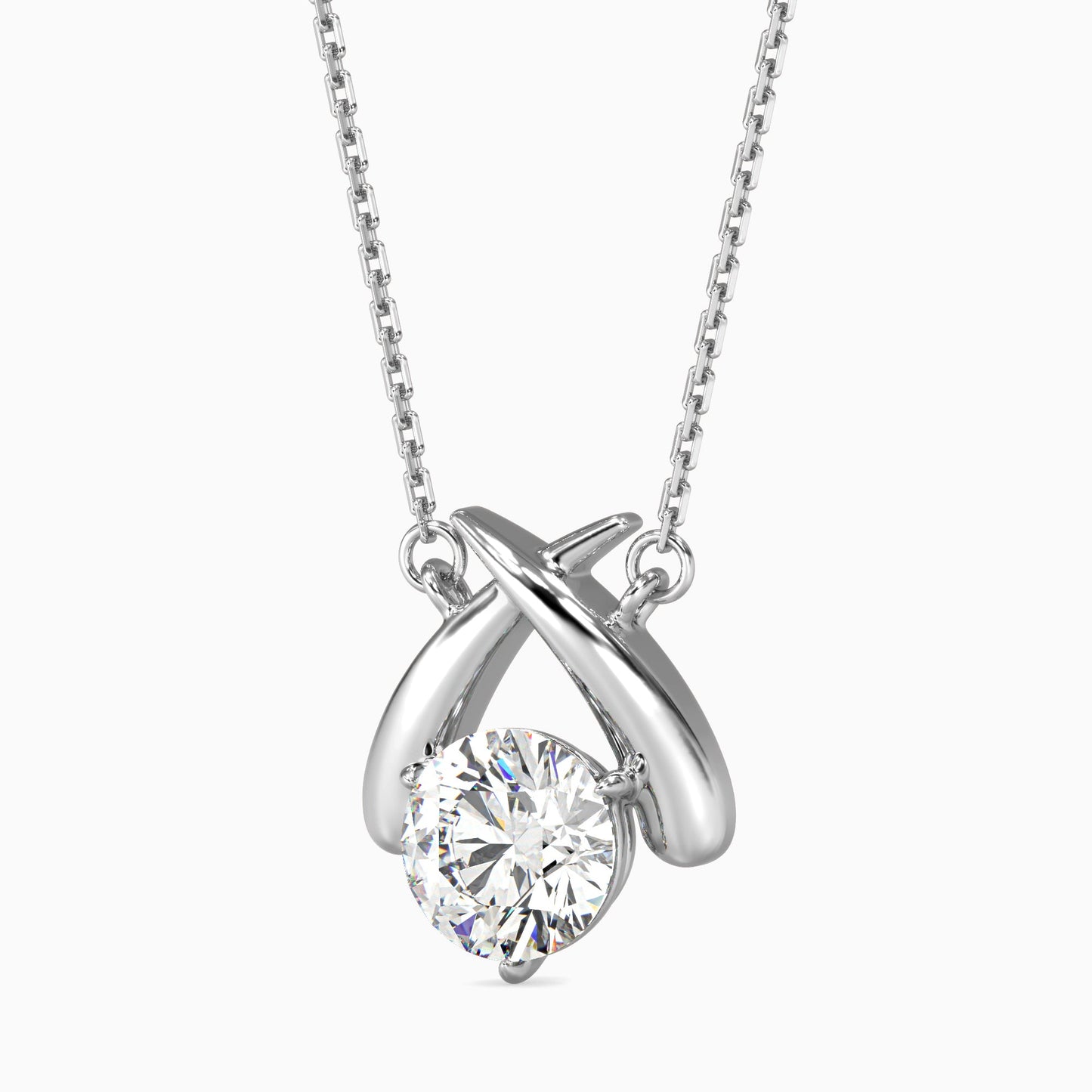 Aquata Solitaire Diamond Pendant Platinum