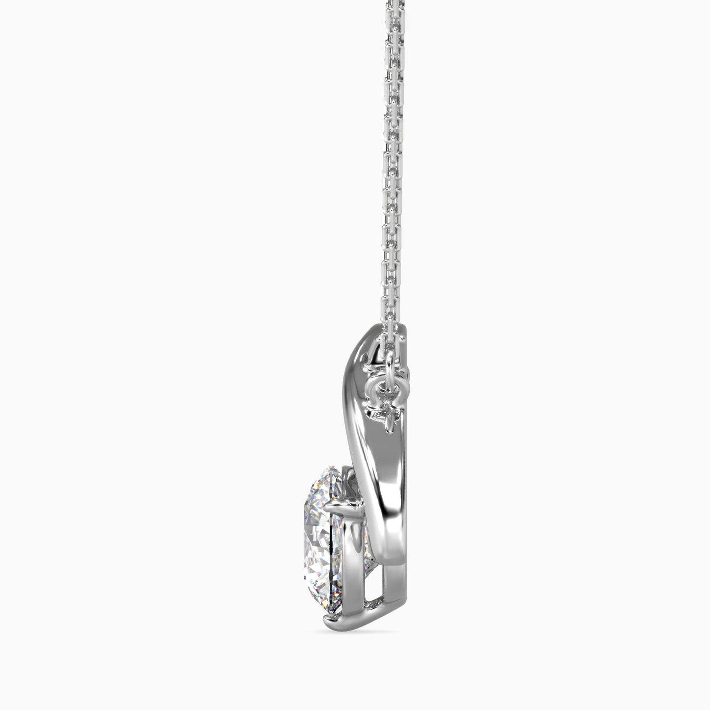 Aquata Solitaire Diamond Pendant Platinum