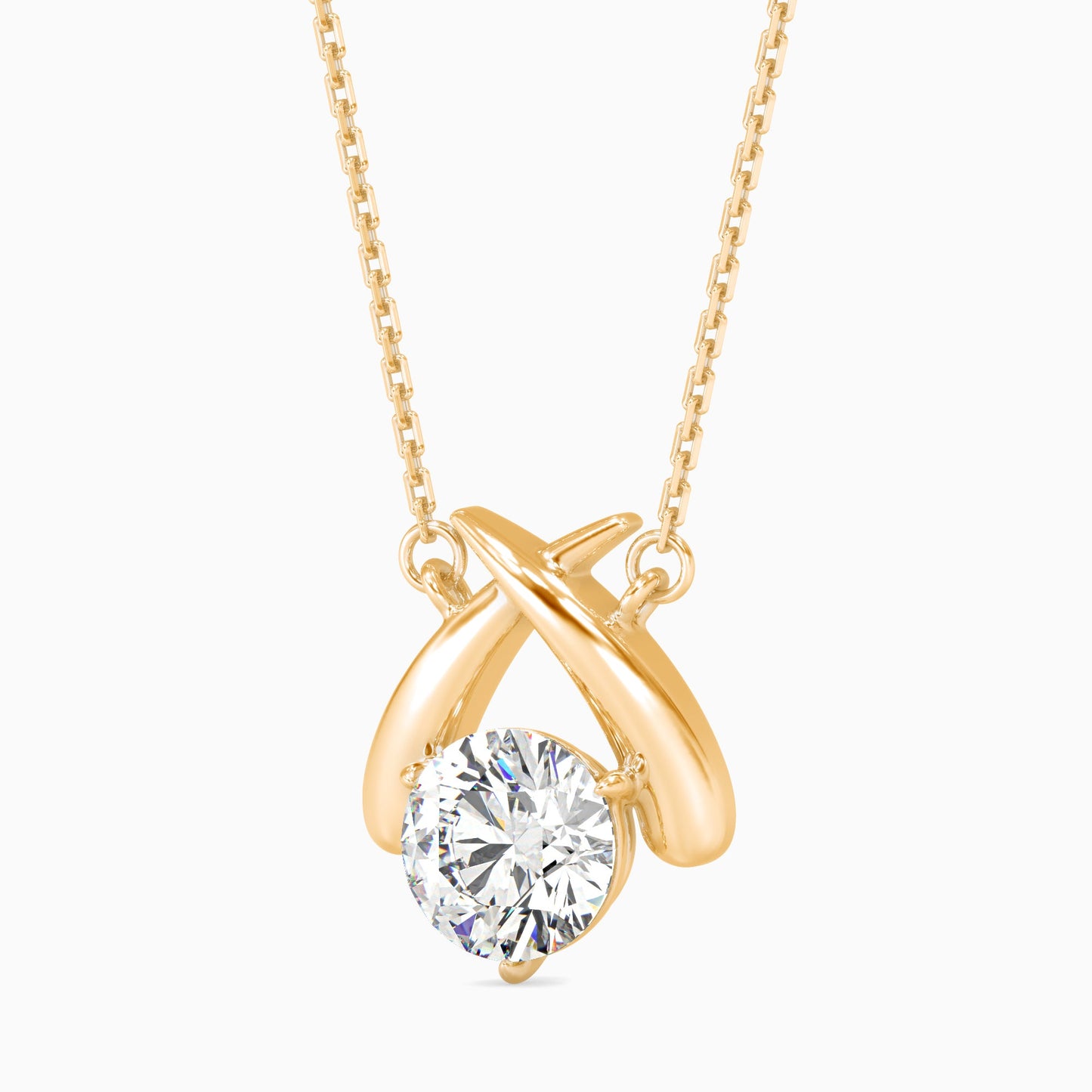 Aquata Solitaire Diamond Pendant Yellow Gold