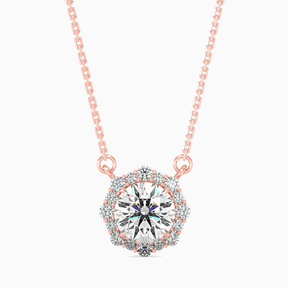 Gaston Diamond Solitaire Pendant Rose Gold