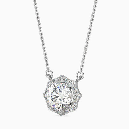 Gaston Diamond Solitaire Pendant White Gold