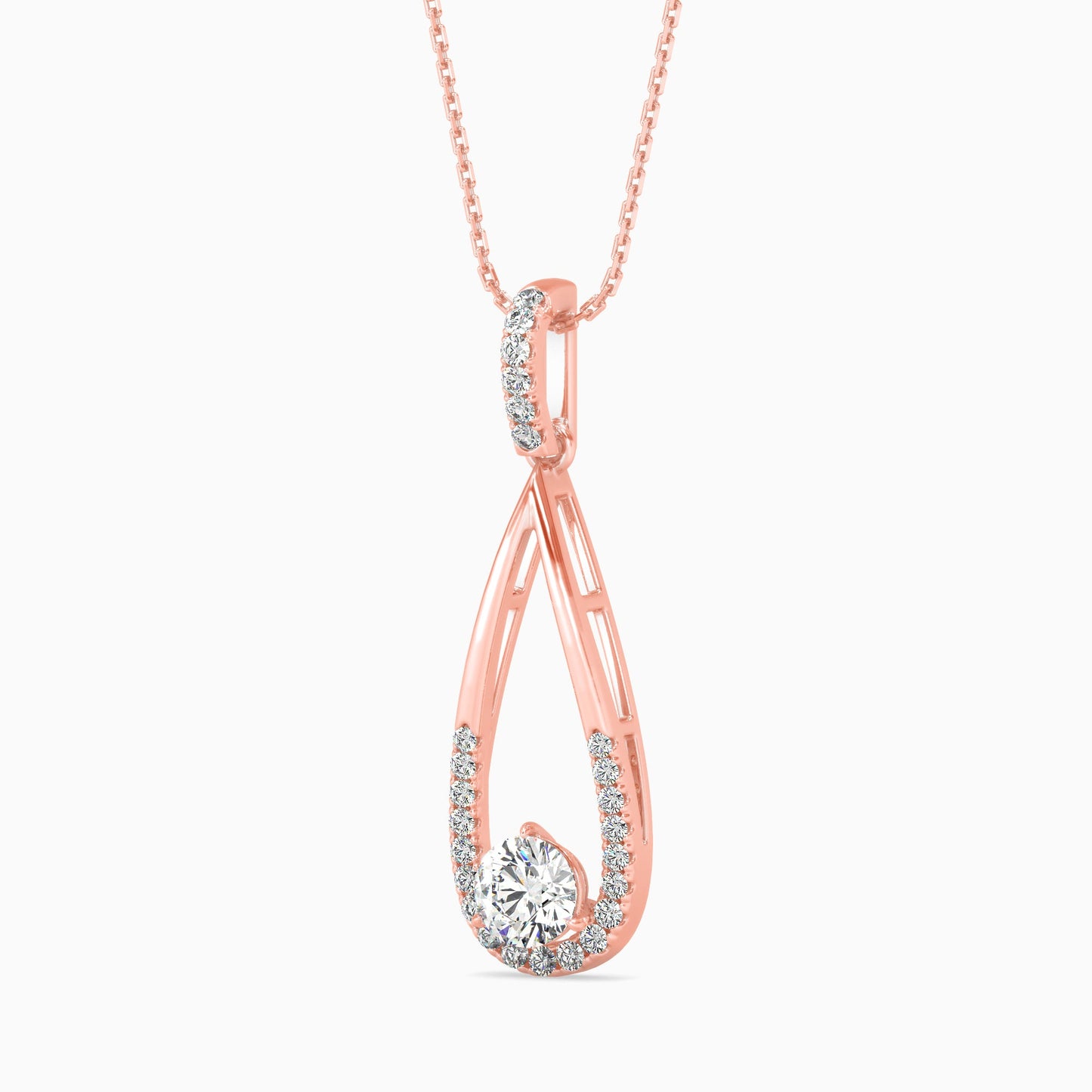 Scuttle Diamond Solitaire Pendant Rose Gold