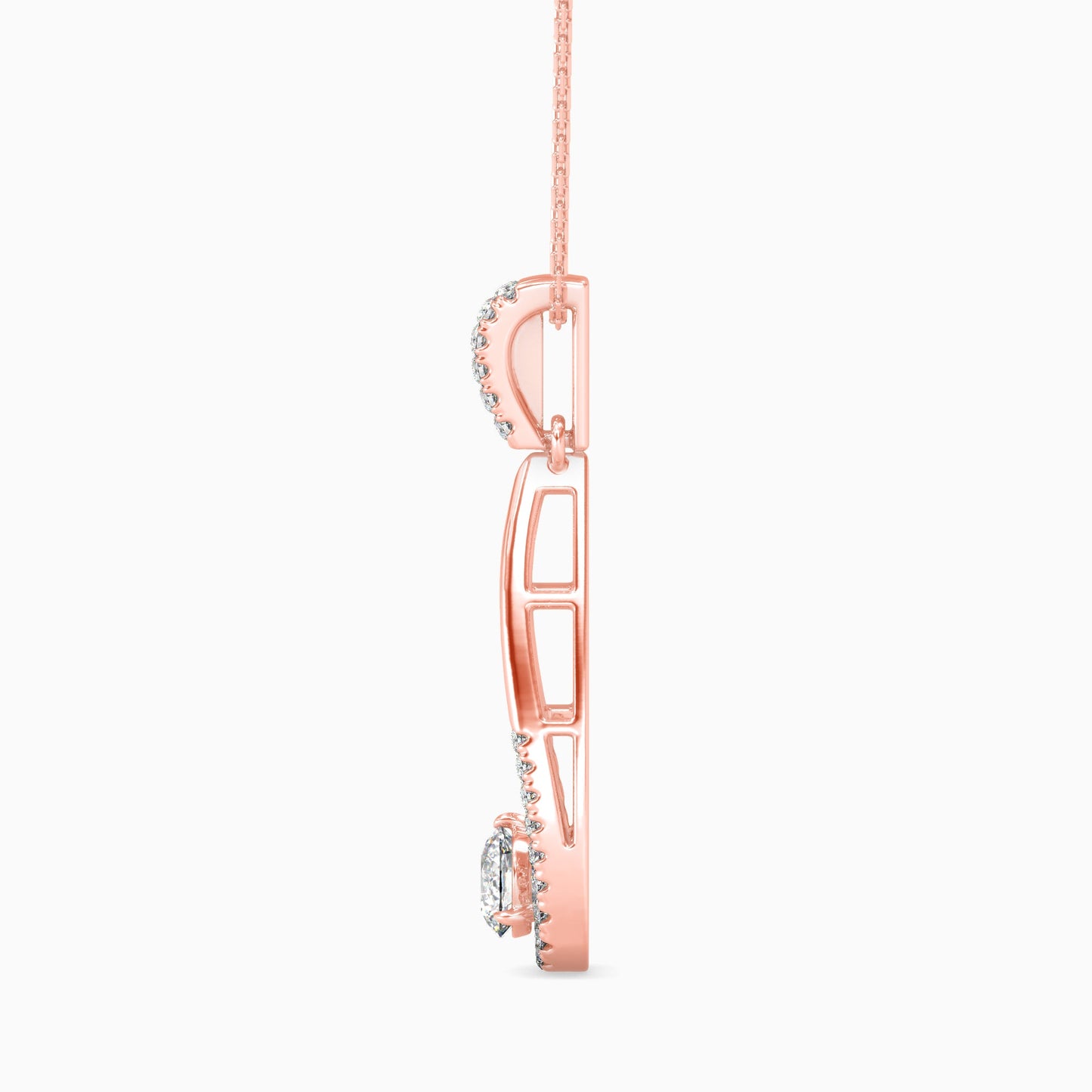 Scuttle Diamond Solitaire Pendant Rose Gold