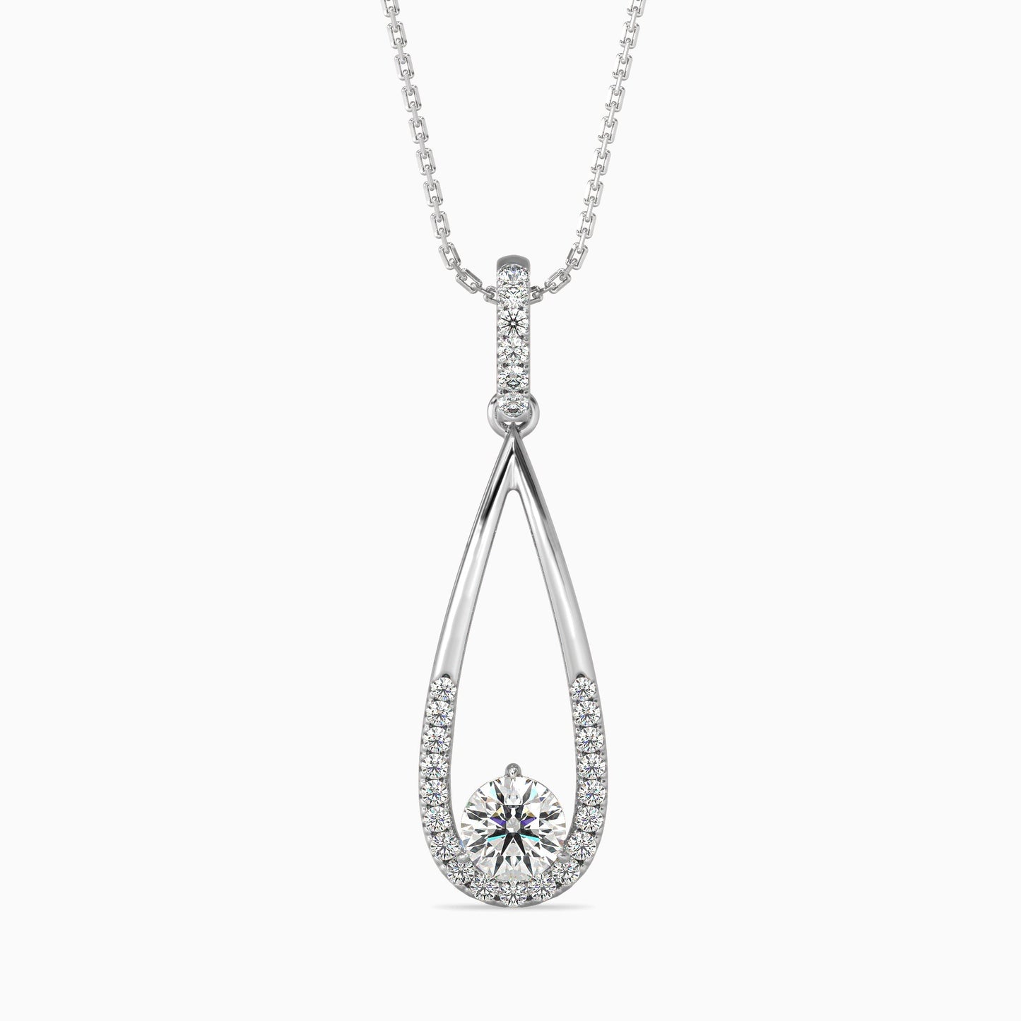 Scuttle Diamond Solitaire Pendant Platinum