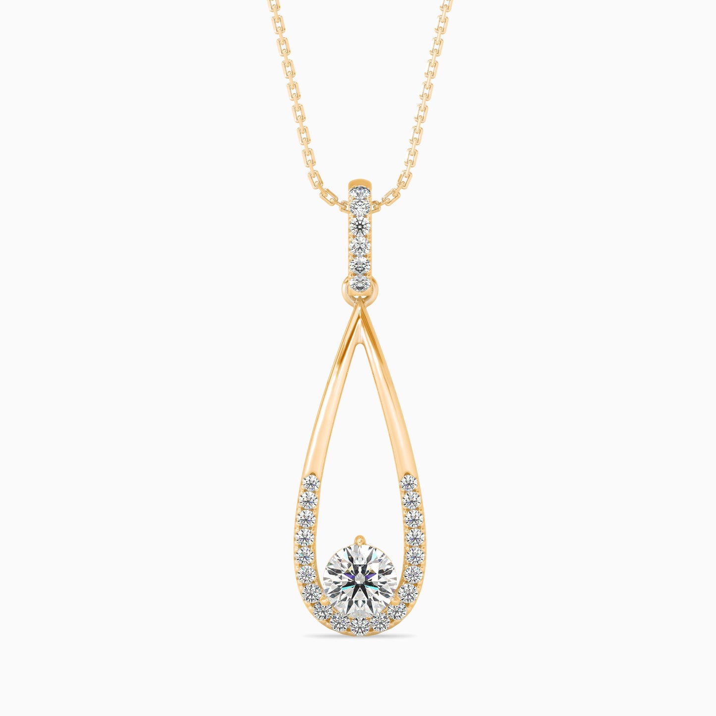 Scuttle Diamond Solitaire Pendant Yellow Gold