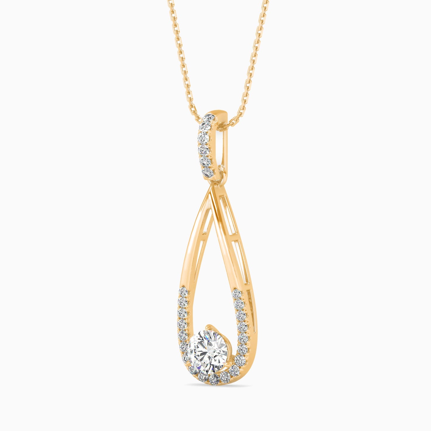 Scuttle Diamond Solitaire Pendant Yellow Gold