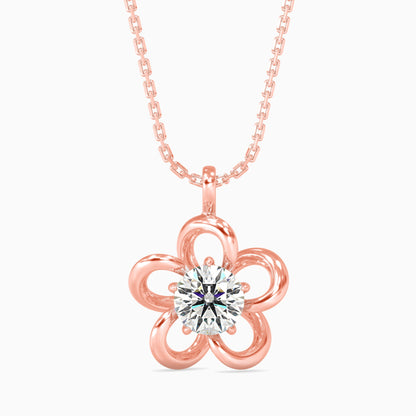 Adella Solitaire Diamond Pendant Rose Gold