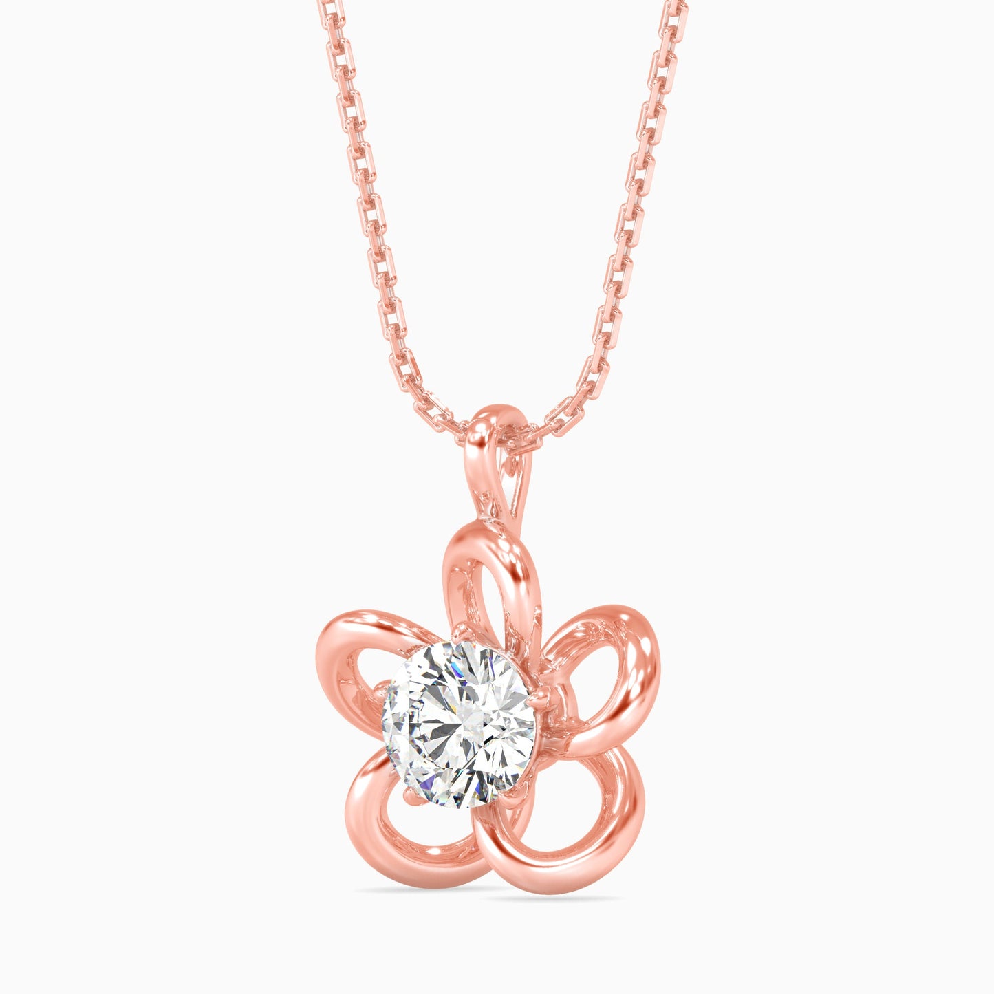 Adella Solitaire Diamond Pendant Rose Gold