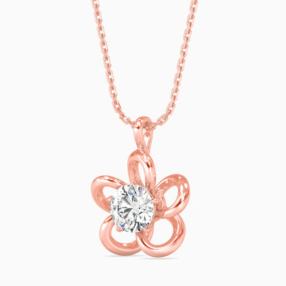 Adella Solitaire Diamond Pendant Rose Gold