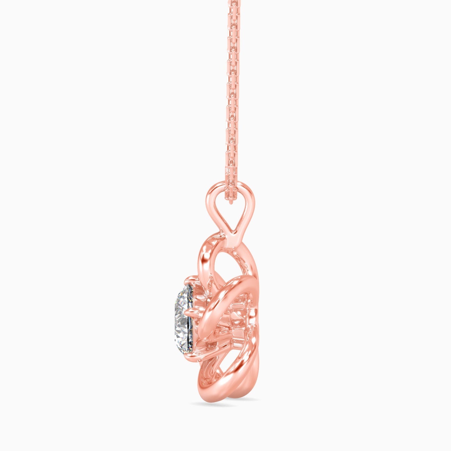 Adella Solitaire Diamond Pendant Rose Gold