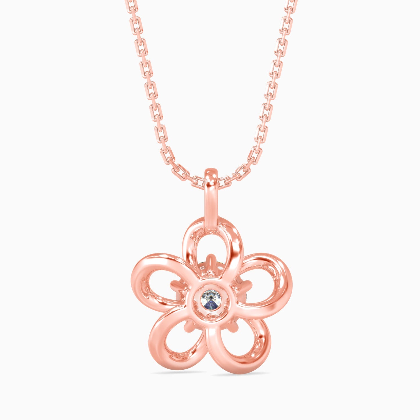 Adella Solitaire Diamond Pendant Rose Gold