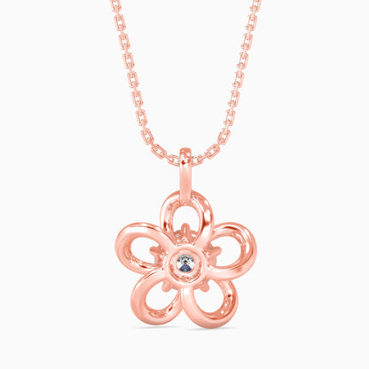 Adella Solitaire Diamond Pendant Rose Gold