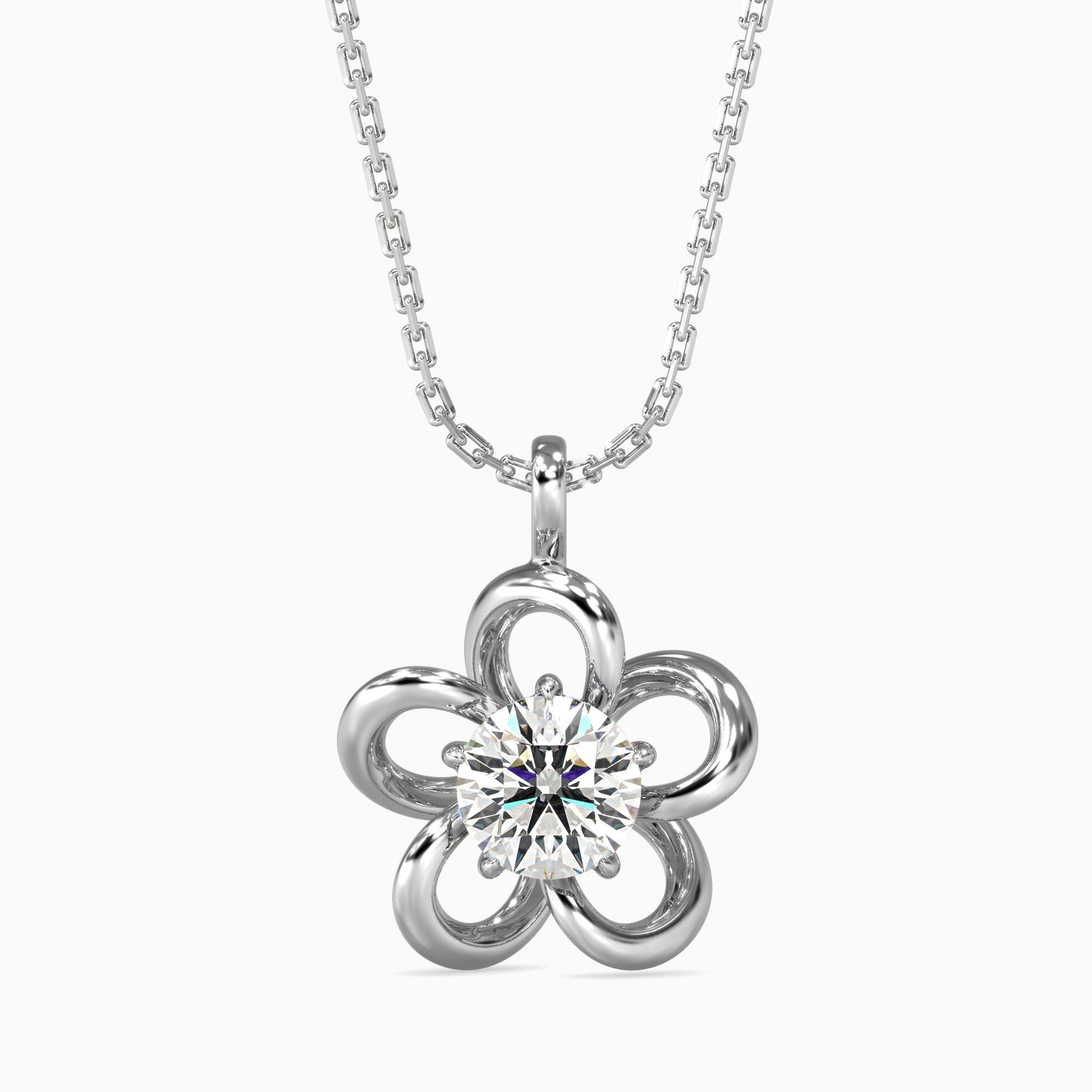 Adella Solitaire Diamond Pendant White Gold