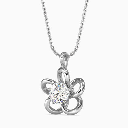 Adella Solitaire Diamond Pendant White Gold