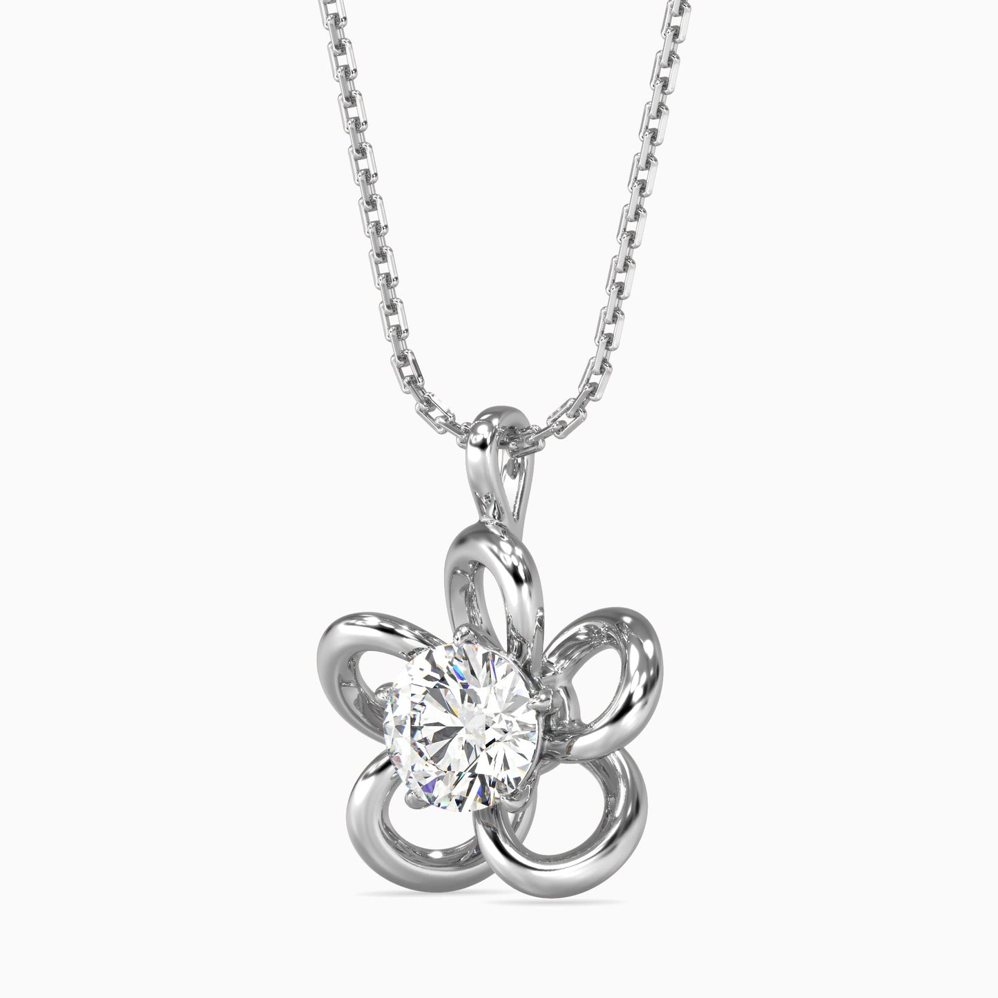 Adella Solitaire Diamond Pendant Platinum