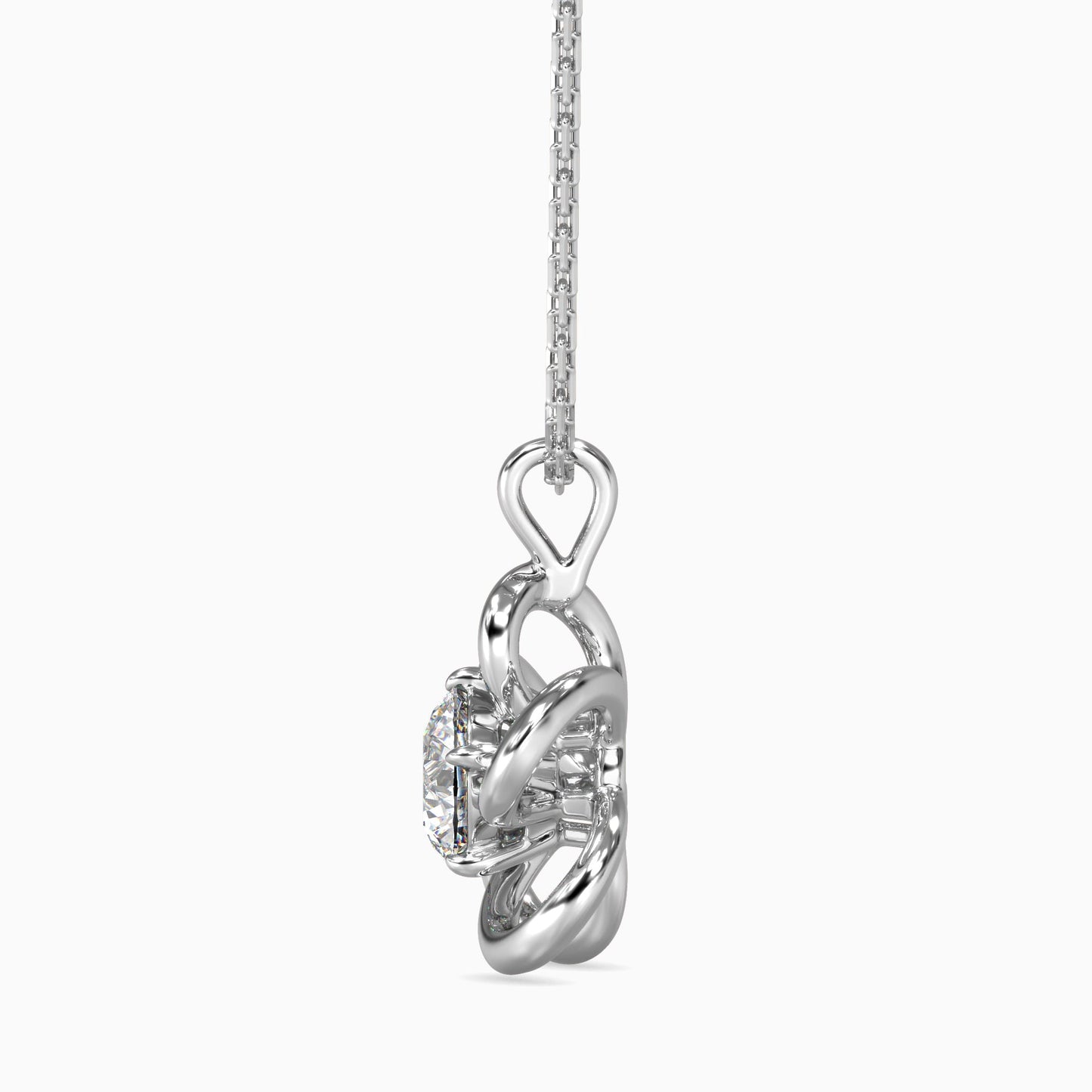 Adella Solitaire Diamond Pendant Platinum