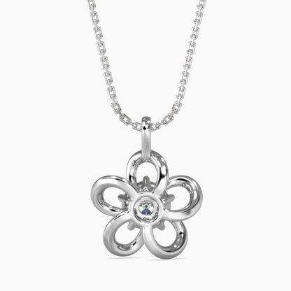 Adella Solitaire Diamond Pendant White Gold