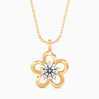 Adella Solitaire Diamond Pendant Yellow Gold