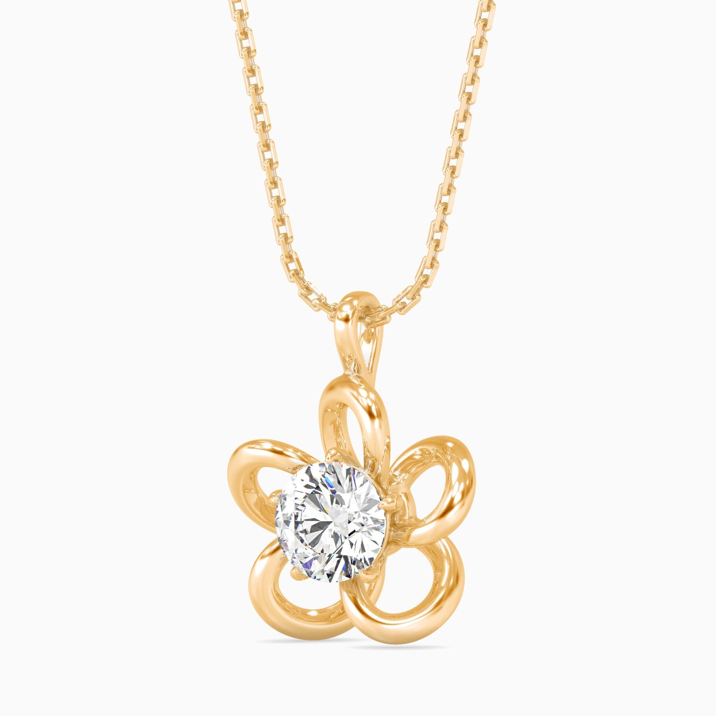 Adella Solitaire Diamond Pendant Yellow Gold