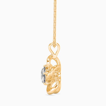 Adella Solitaire Diamond Pendant Yellow Gold