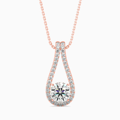 Giselle Solitaire Diamond Pendant Rose Gold