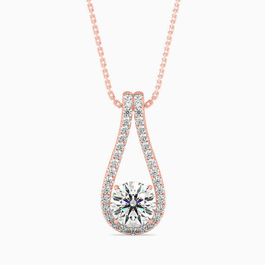 Giselle Solitaire Diamond Pendant Rose Gold