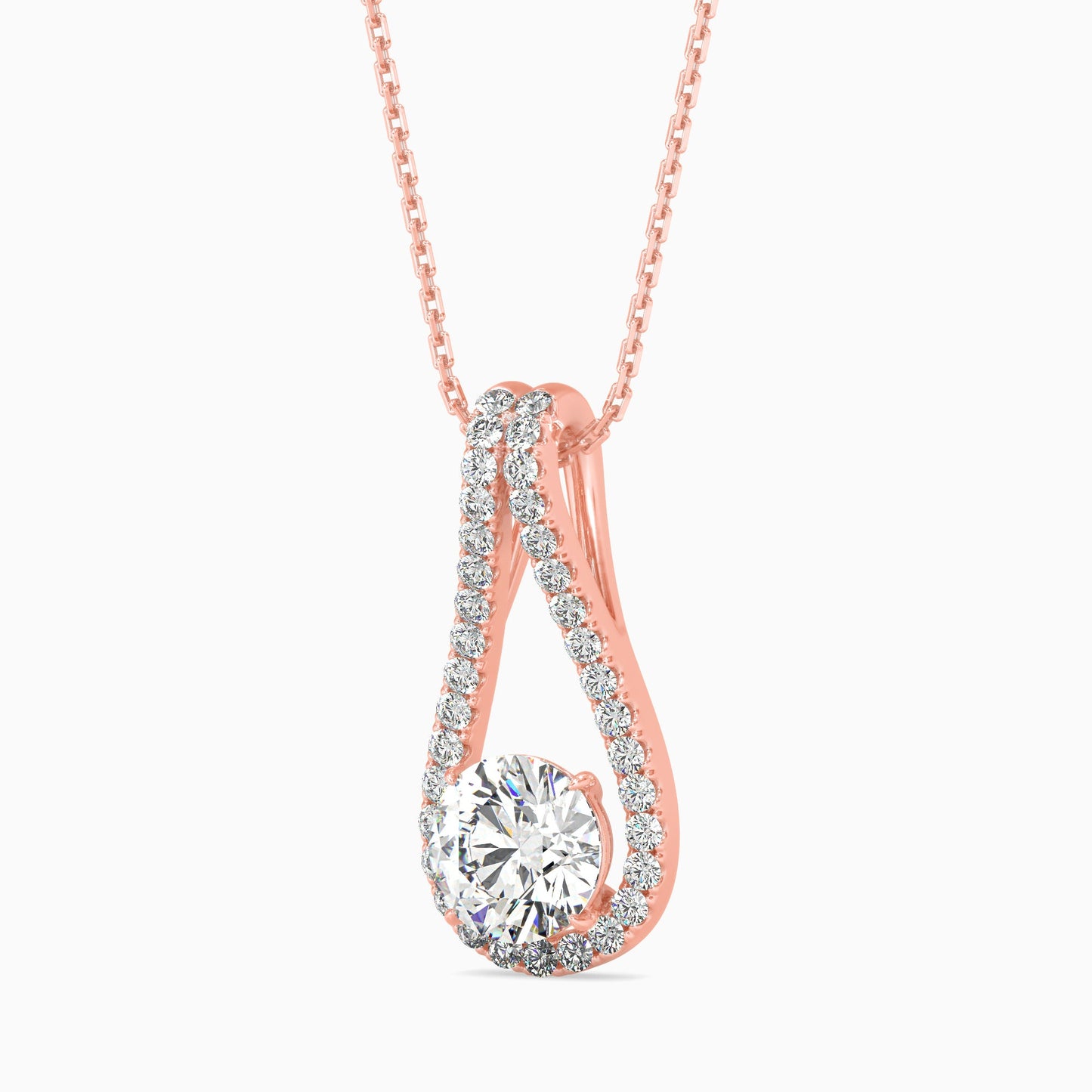 Giselle Solitaire Diamond Pendant Rose Gold