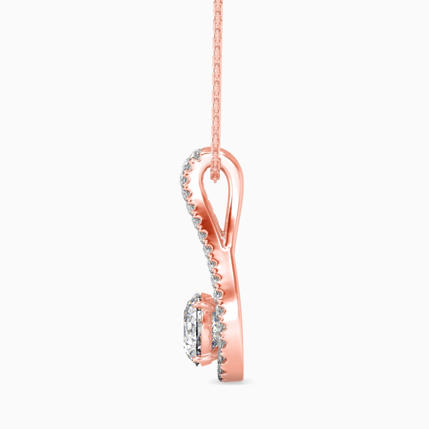 Giselle Solitaire Diamond Pendant Rose Gold