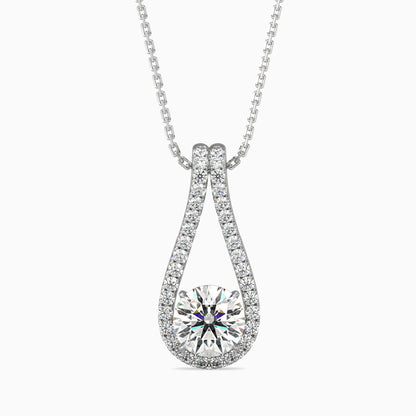 Giselle Solitaire Diamond Pendant White Gold