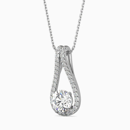 Giselle Solitaire Diamond Pendant White Gold