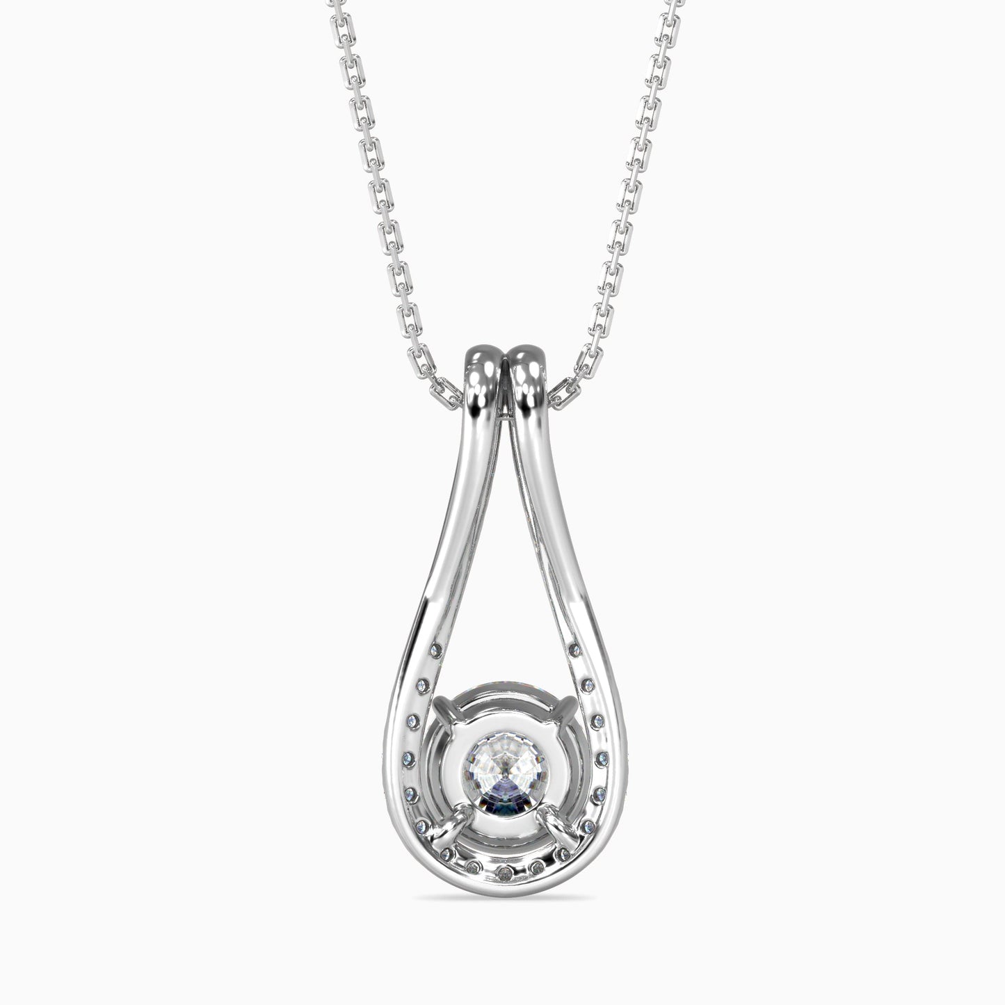 Giselle Solitaire Diamond Pendant White Gold